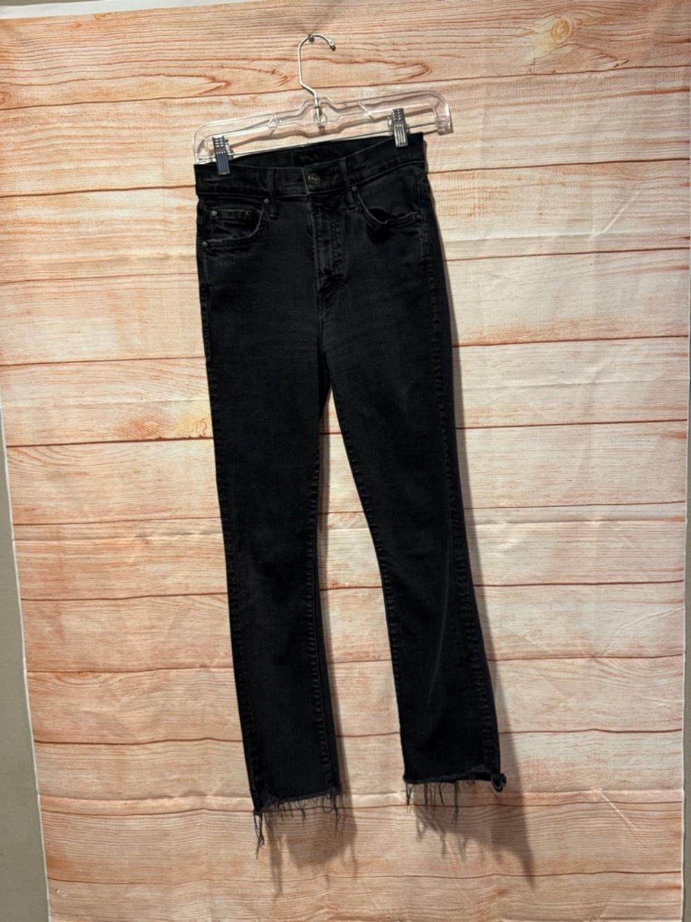 MOTHER Black Denim High-Rise Jeans